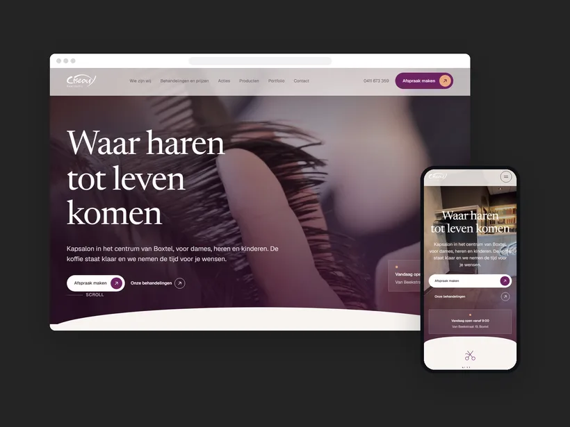 Website en mobiele site van Ciseaux