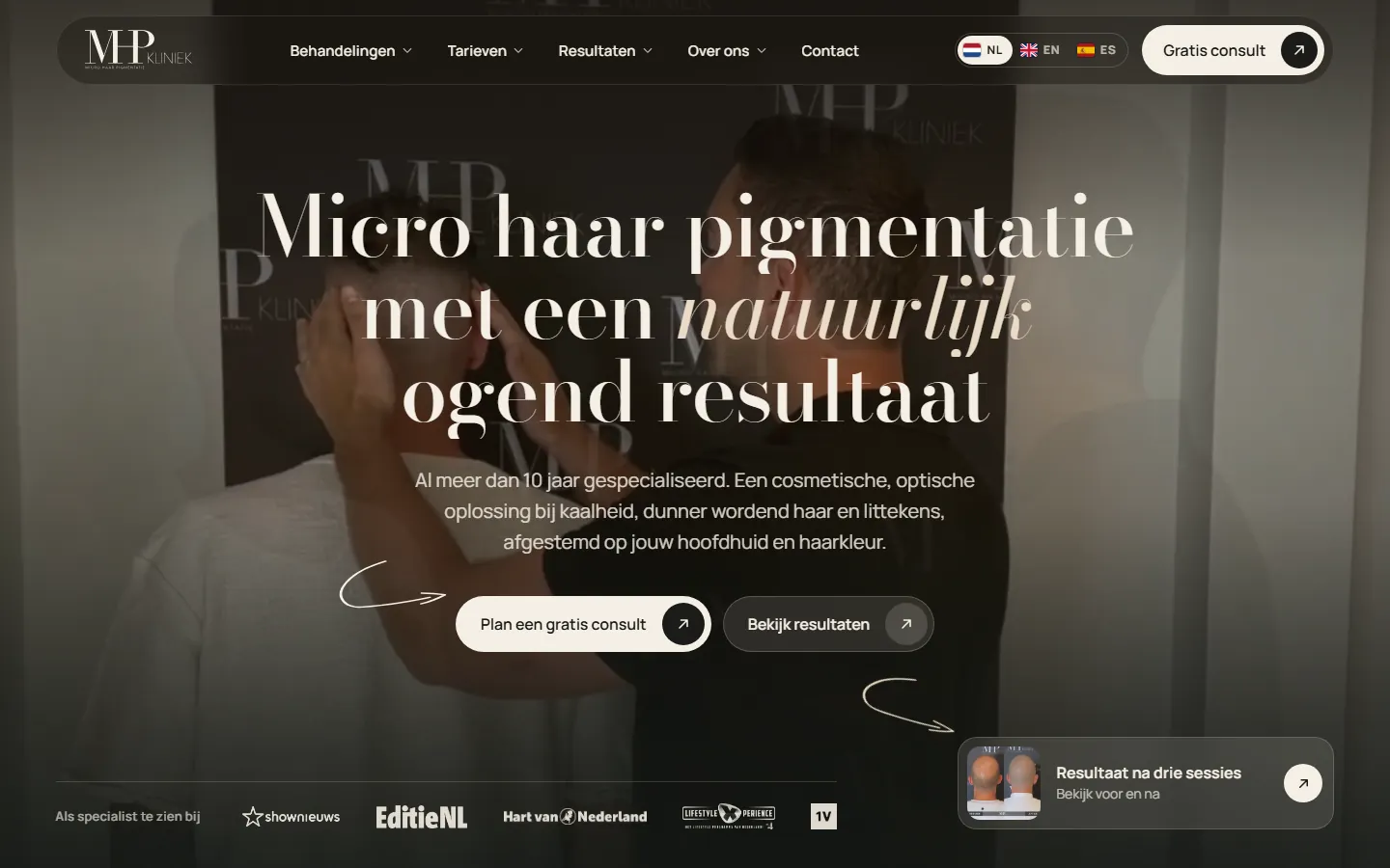 De nieuwe website van MHP Kliniek